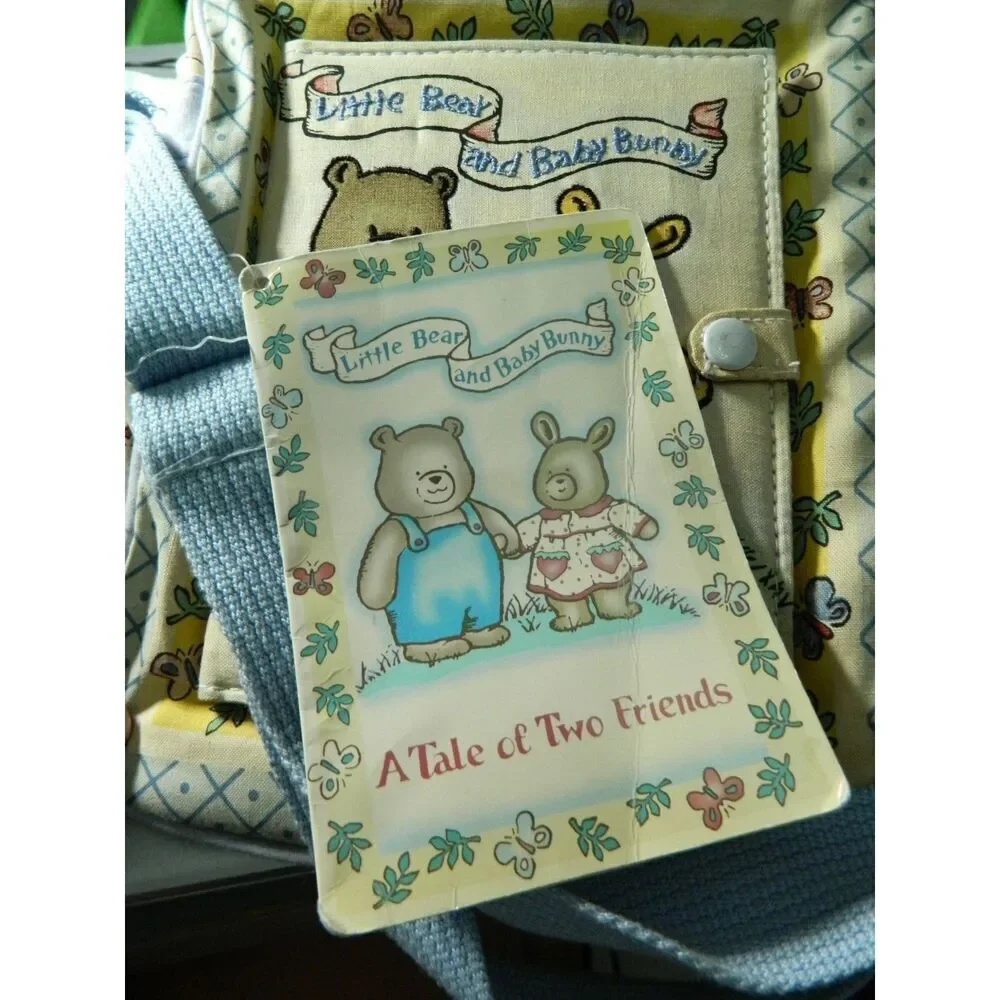 Cudlie Diaper Bag Blue with Attached Story Book Vintage‎